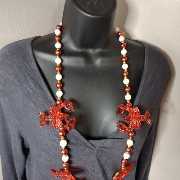 Jewelry - 37 Inch Plastic Beaded Lobster Necklace